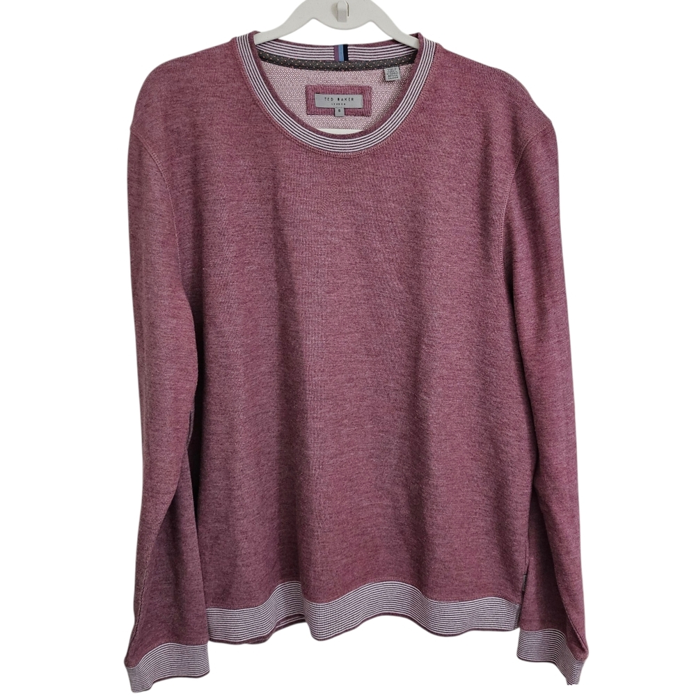 Ted Baker Kaspa Sweater Mens 2XL (6) Red Crewneck Pullover Outdoor Longsleeve